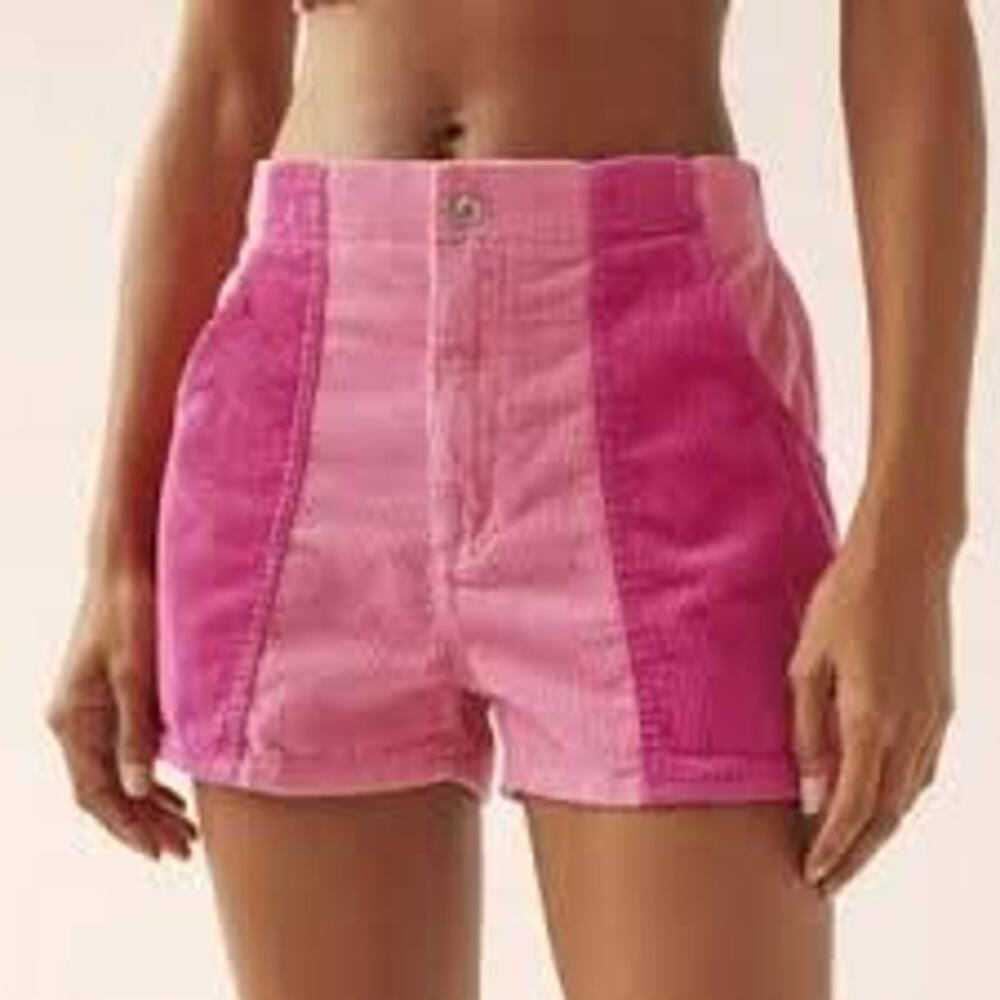 Urban Outfitters BDG Colorblock Pink Corduroy Shorts Women's 27